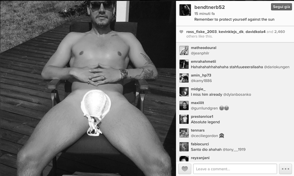 Nicklas Bendtner Instagram foto sun sunbathing